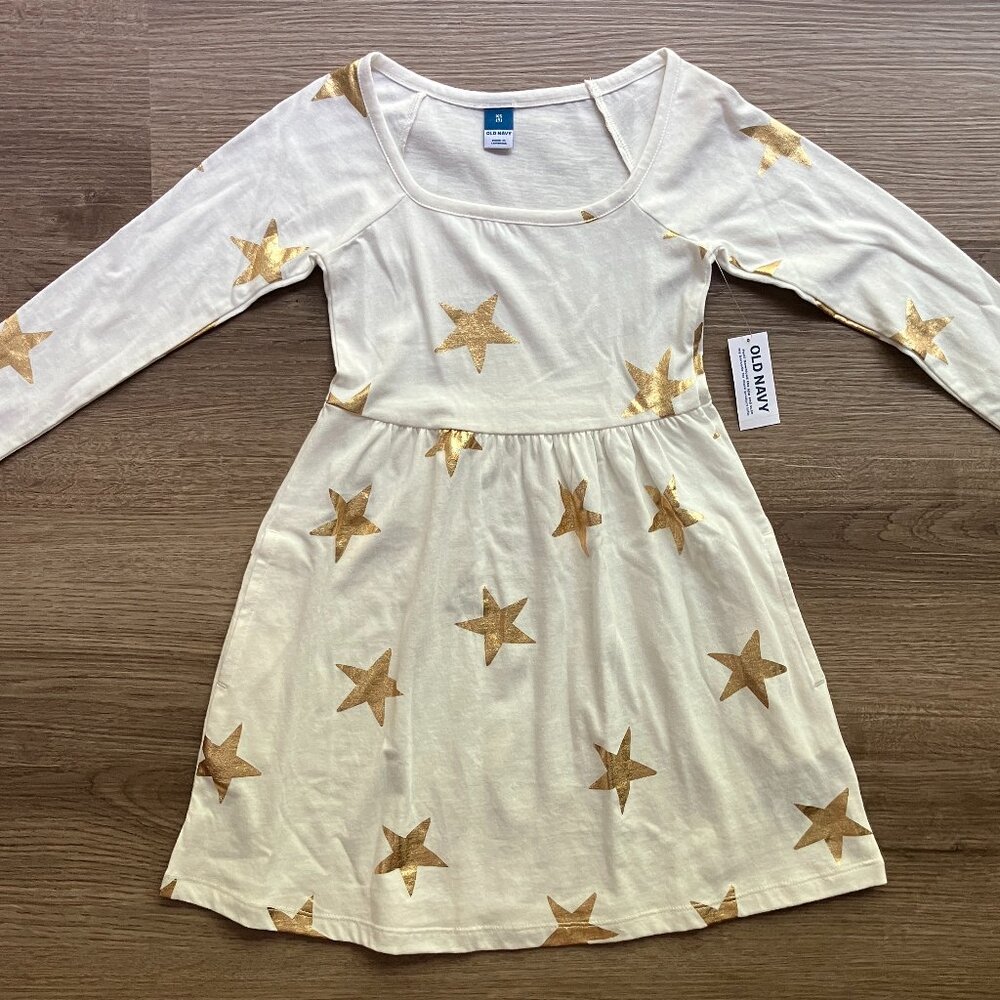 Old Navy Long-Sleeve Gold Star Dress Size: 5